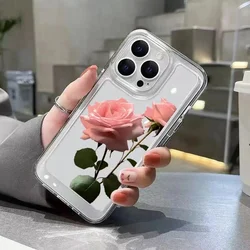 Case For iPhone 14Pro Max Cases iPhone 15Case Romantic Red Rose Flowers Phone Covers For iPhone 11 12 13 XS XR X 7 8 Plus Case