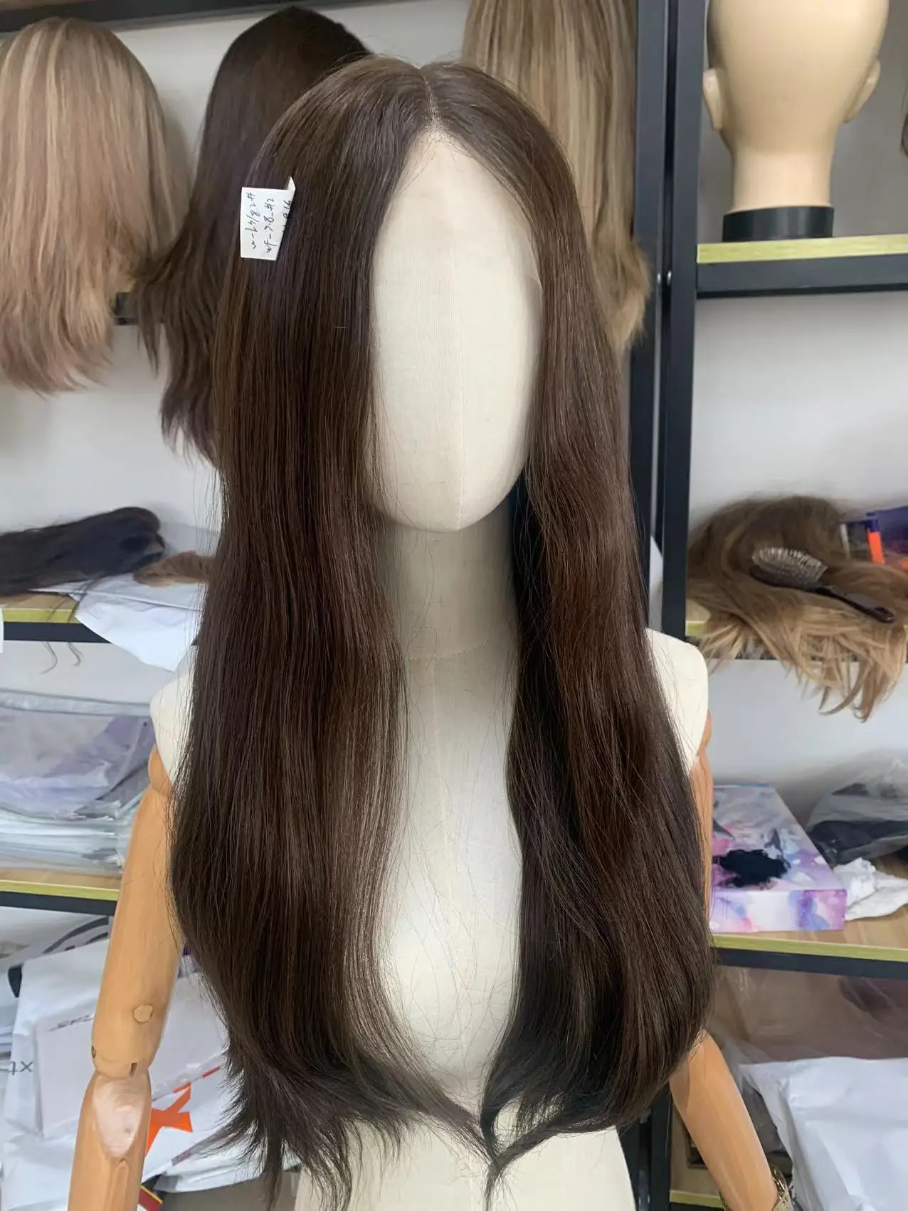 

Yelin #2 Jewish Lace Top Wigs European 100% Human Hair Natural Slik and Soft Kosher Fashion Wigs