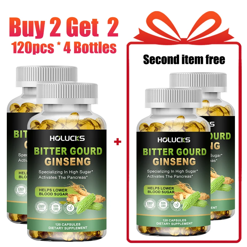 

Bitter Gourd Ginseng Capsules, with Mineral & Multivitamin, Support Heart & Digestion Health, Effective Blood Sugar Regulation