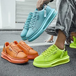 Platform Sneakers for Men Casual Shoes New Soft Comfortable Pu Leather Shoes Trend Brand Flats Casual Shoes for Man Tenis New