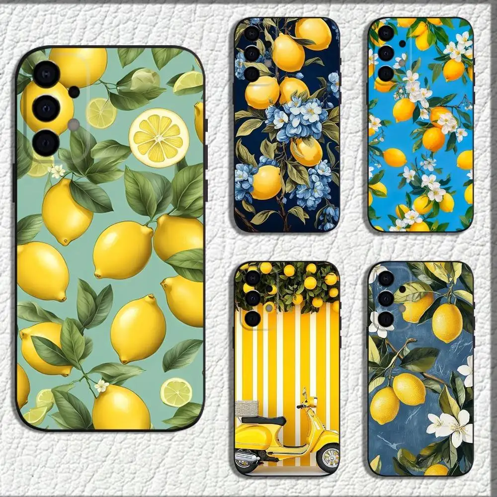 

Lemon fruit illustration Phone Case For Samsung Galaxy A73,72,71,A52,51,40,41,A22,A32,31,A13,12,Note20 Soft Black Shell