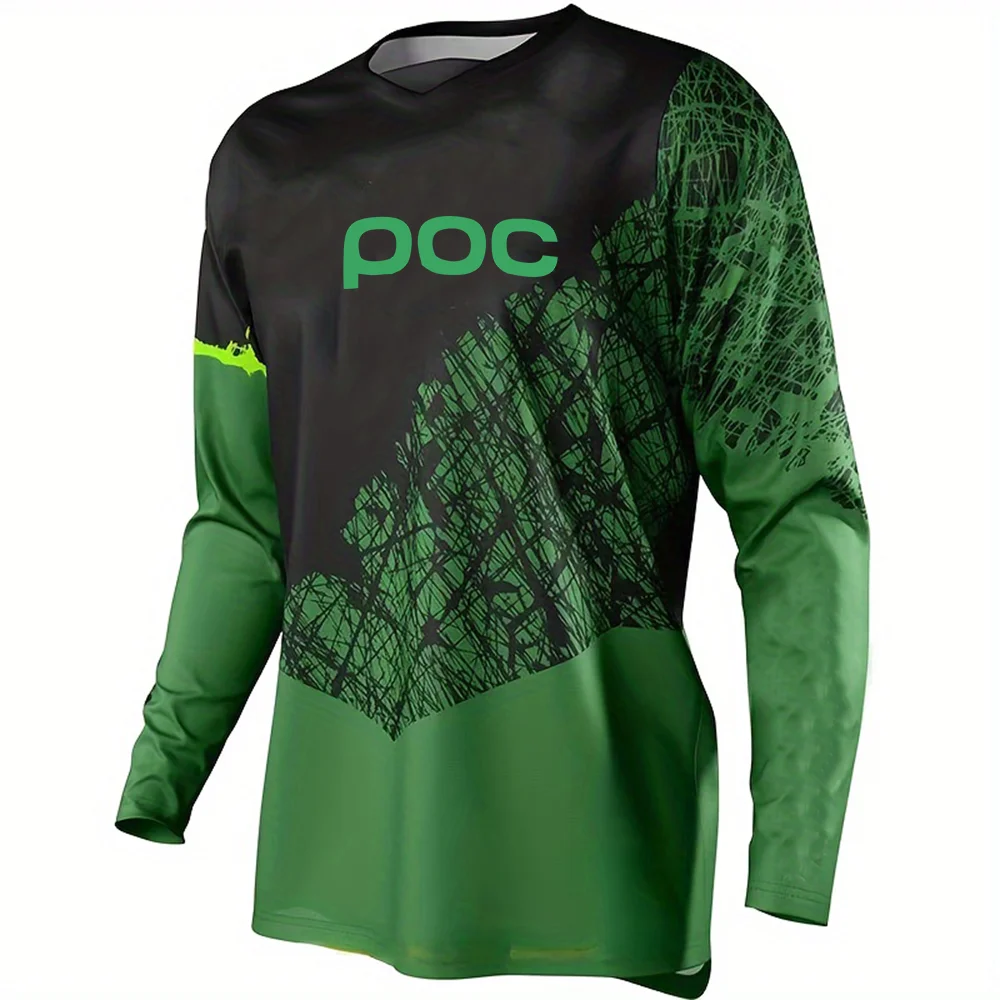 POC New Cycling T-shirt Cotton Printed Log Comfortable Loose Men's and Women's Short Sleeve Tops