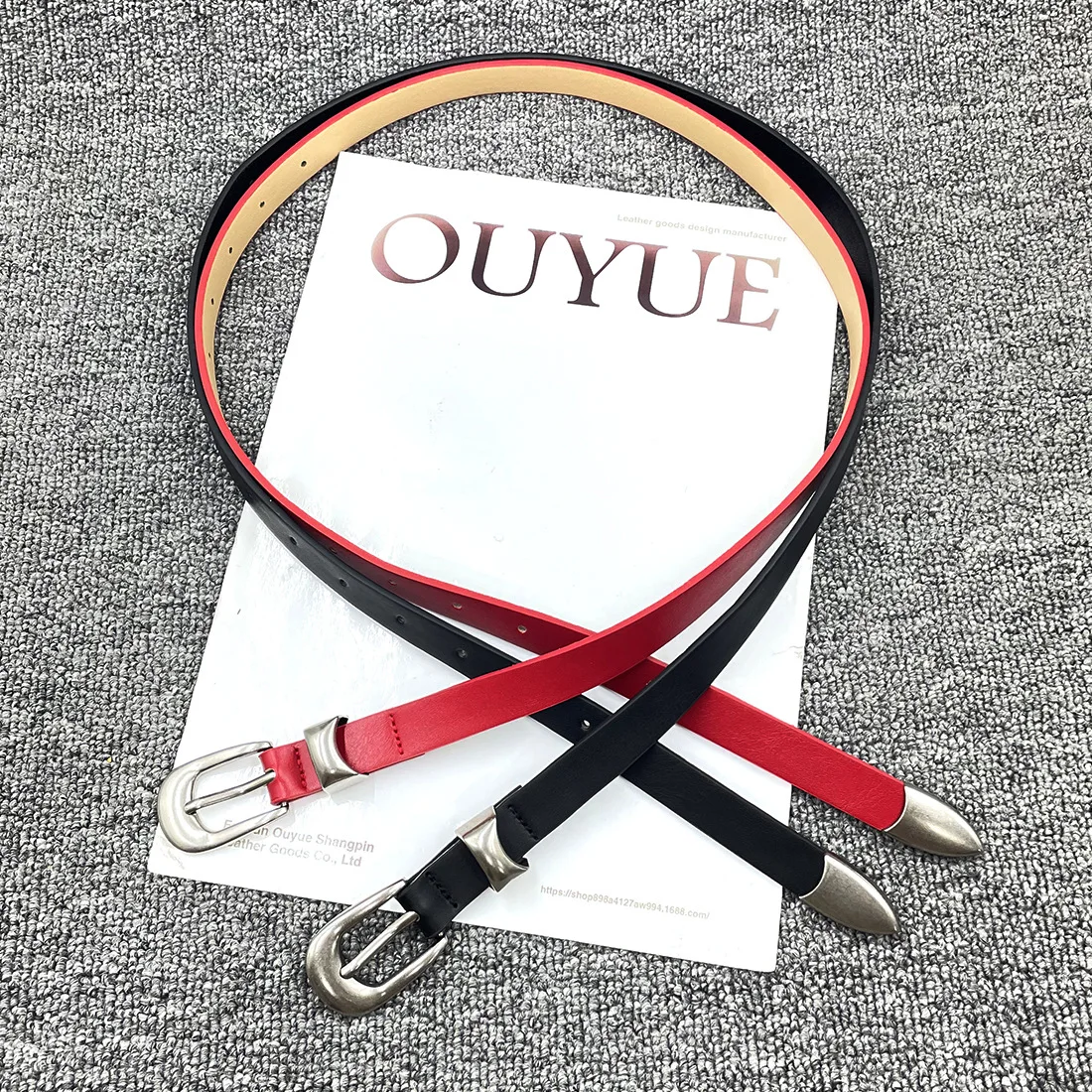 Unisex Korea Simple Black Red Cleanfit Niche Our Style Belt, Casual Commuting Jeans Y2k Men's Belt