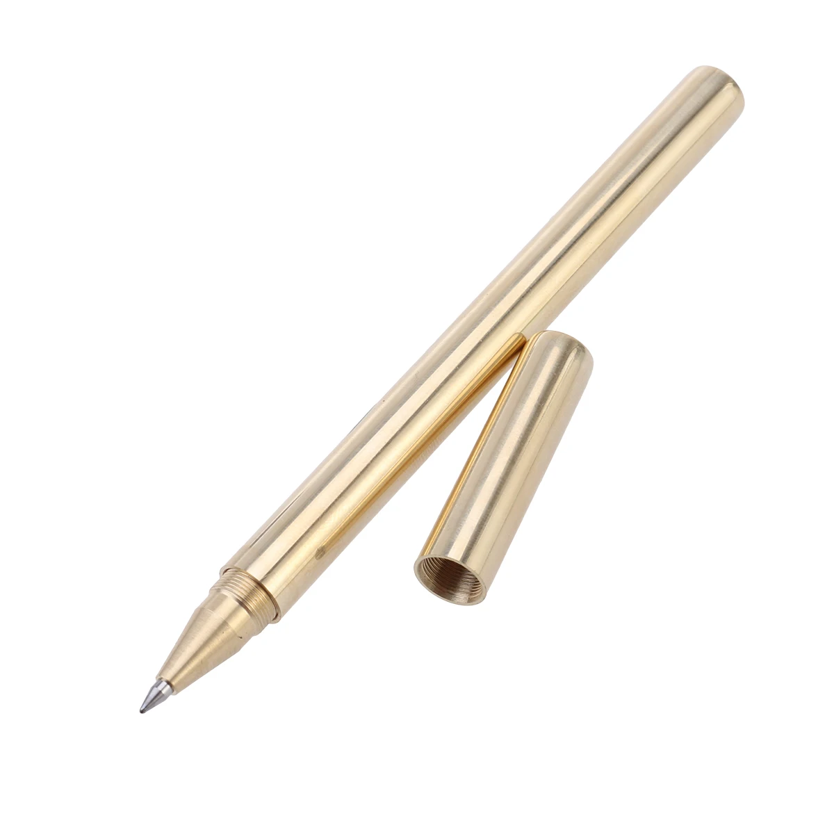 

0.5mm Special Brass Pen Solid Portable Pen Unique Polished Metal Sign Signature Pen Gel Pen Christmas Gift Pen - Black Ink (Mirr
