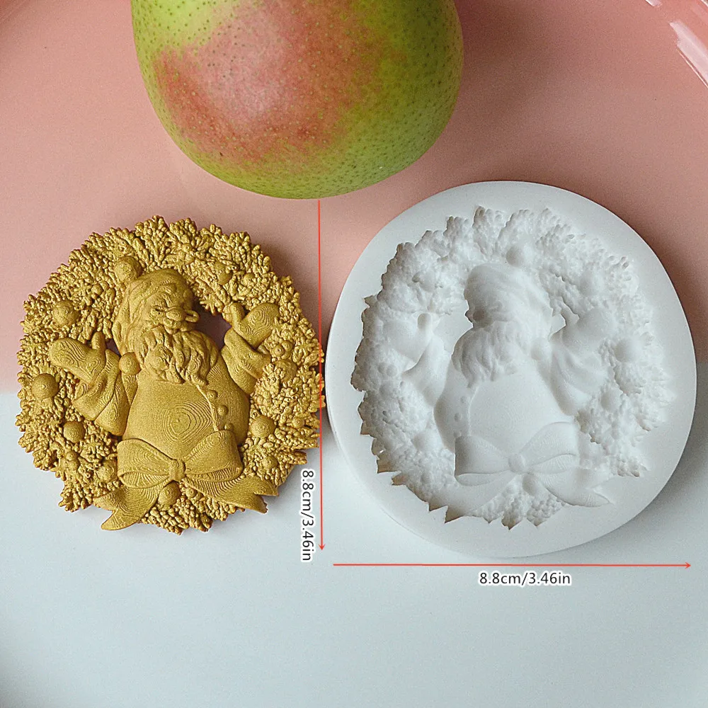 Santa Fondant Silicone Mold DIY Christmas Candy Cake Decoration Mold Christmas Party Cake Decoration Mold Home Baking Tool