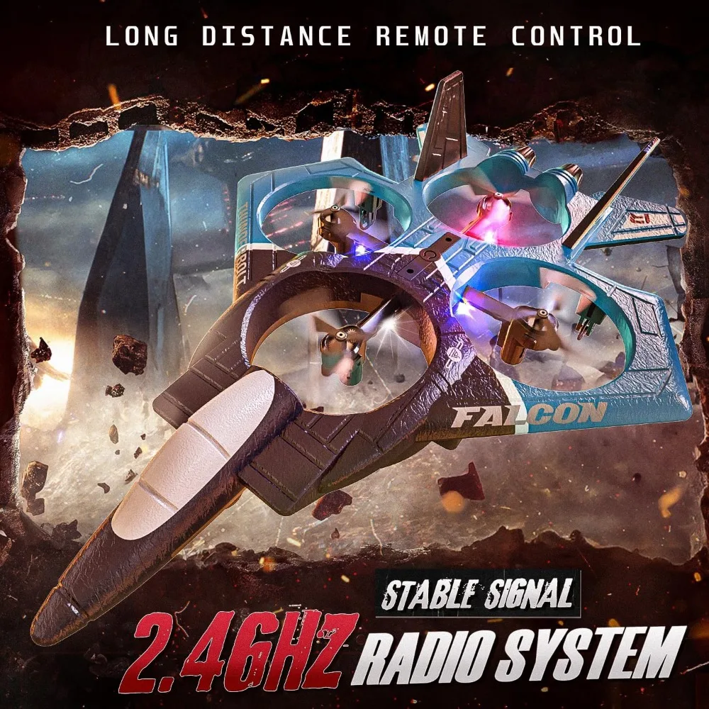 2.4GHz 6-Axis Gyro RC Airplane with Gesture Control, 360° Flip Capable Fighter Jet Toy