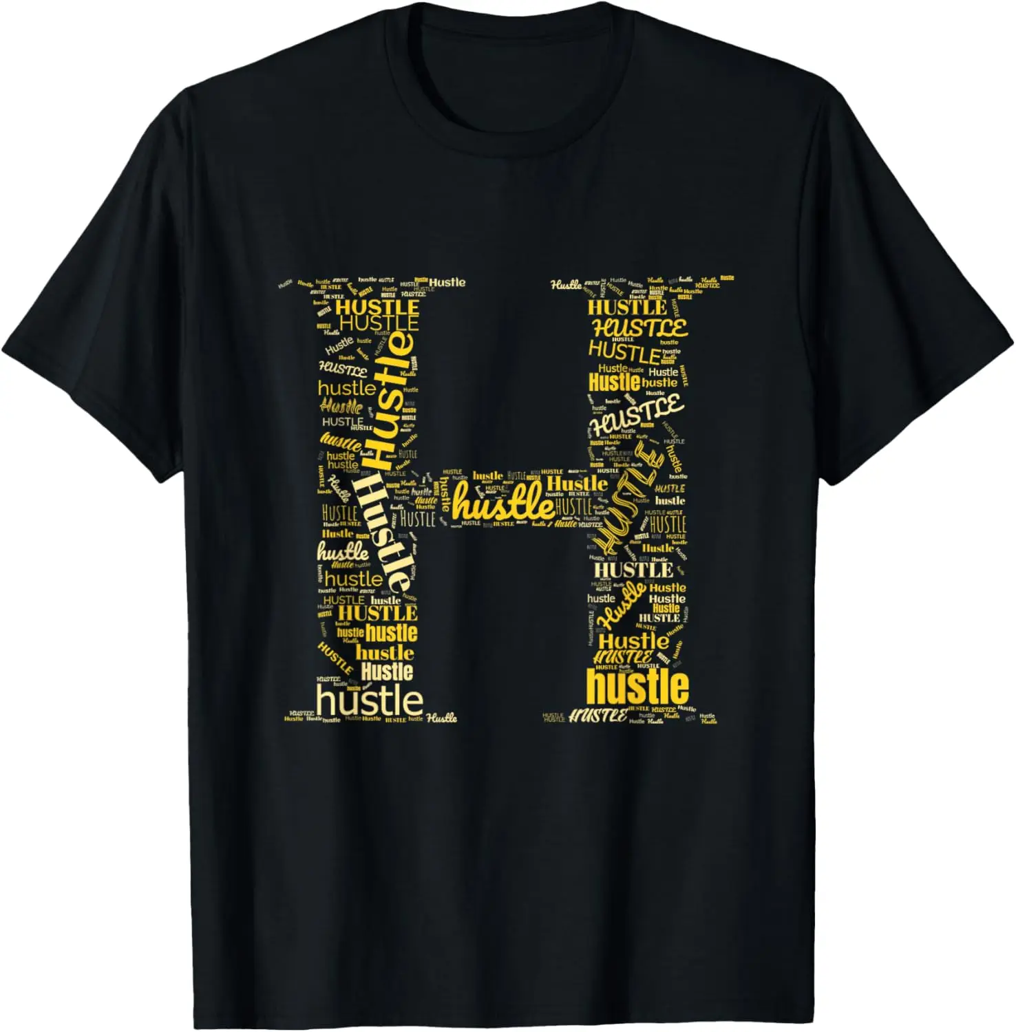 Varsity-Gold Yellow H is for Hustle Varsity-Gold Grafik-T-Shirt