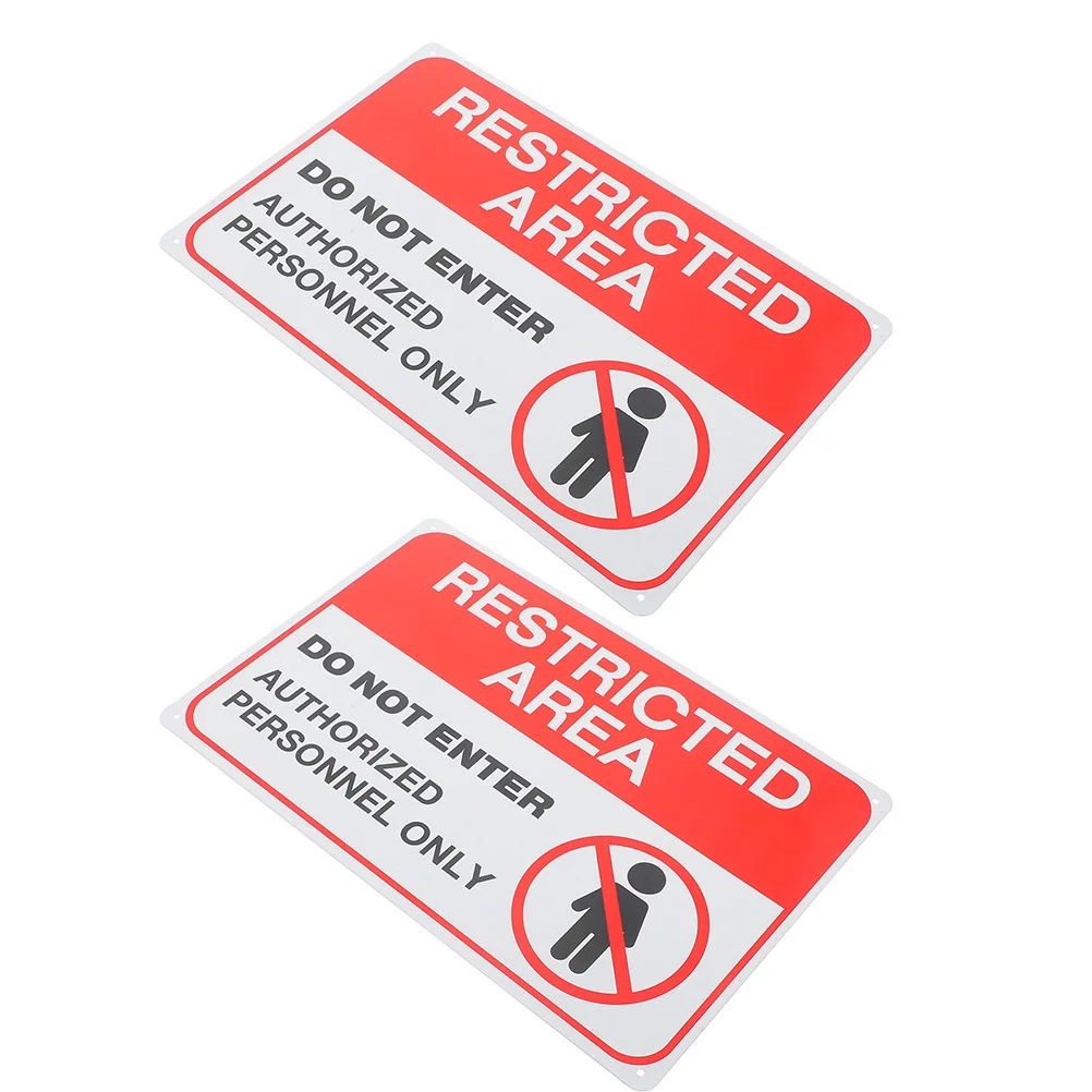 2pcs Warning Sign Sticker No Unauthorized Access Signs Weatherproof Metal