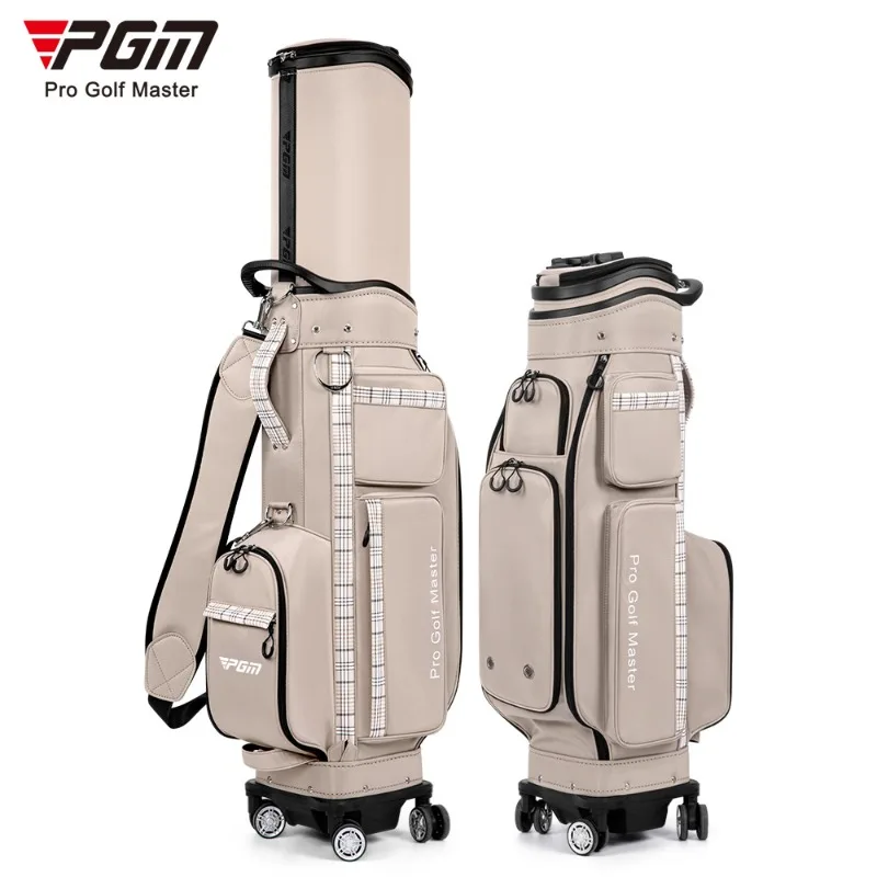 PGM Women Golf Travel Bag with 360 Wheels Waterproof PU Hard Shell Rolling Golf Club Bag Lightweight Travel Case