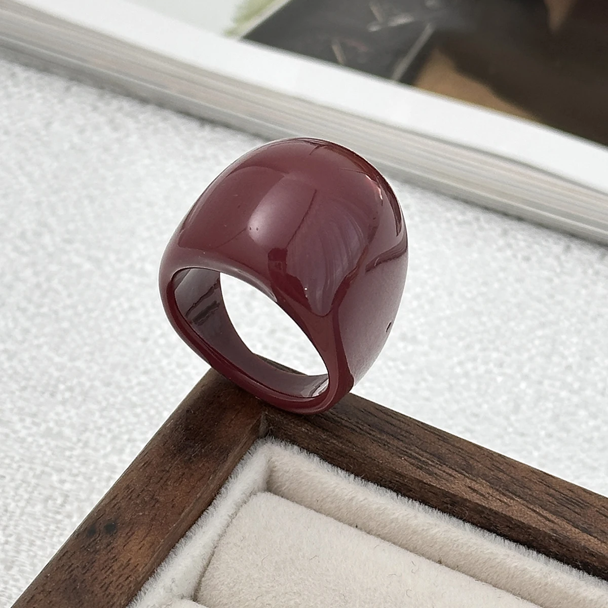 Women's Vintage Red Thick Acrylic Resin Bangles