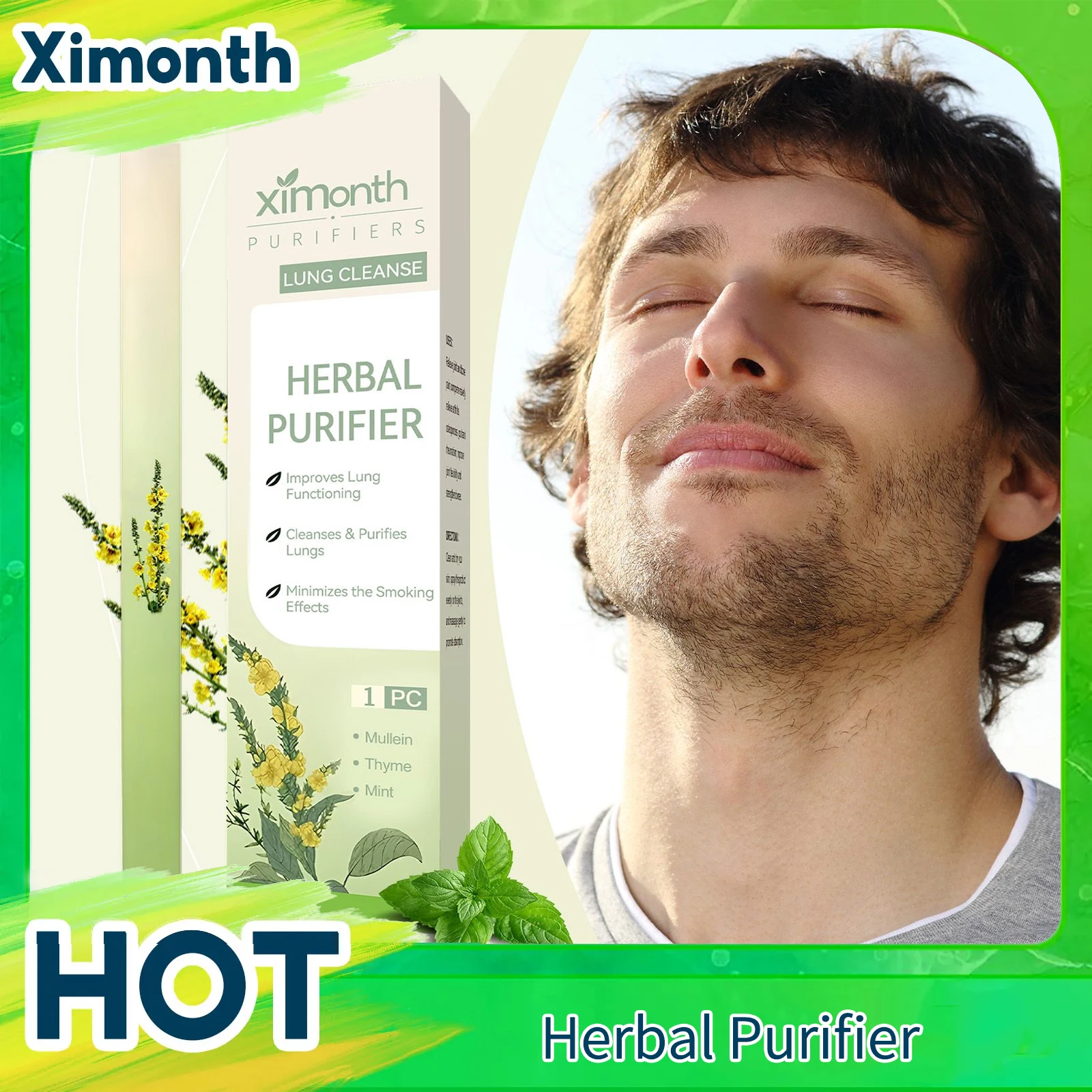 Herbal Lung Cleaning Stick Pneumonia Preventive Treatment Remove Phlegm Relieve Discomfort Optimize Respiration Breathing Stick