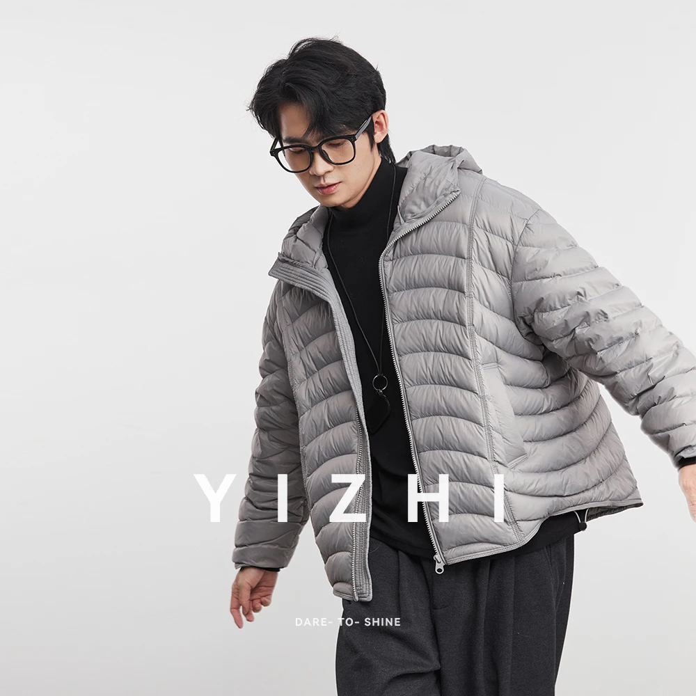 سترة رجالية شتوية جديدة لعام 2025 90% من ريش البط الأبيض خفيفة الوزن للتنقل في الهواء الطلق سترة بغطاء للرأس #4
