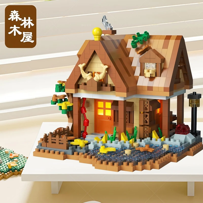 

New Creative Street View Building Blocks Model Forest Windmill Tree House Puzzle Toy Decoration Kids Educational Playset