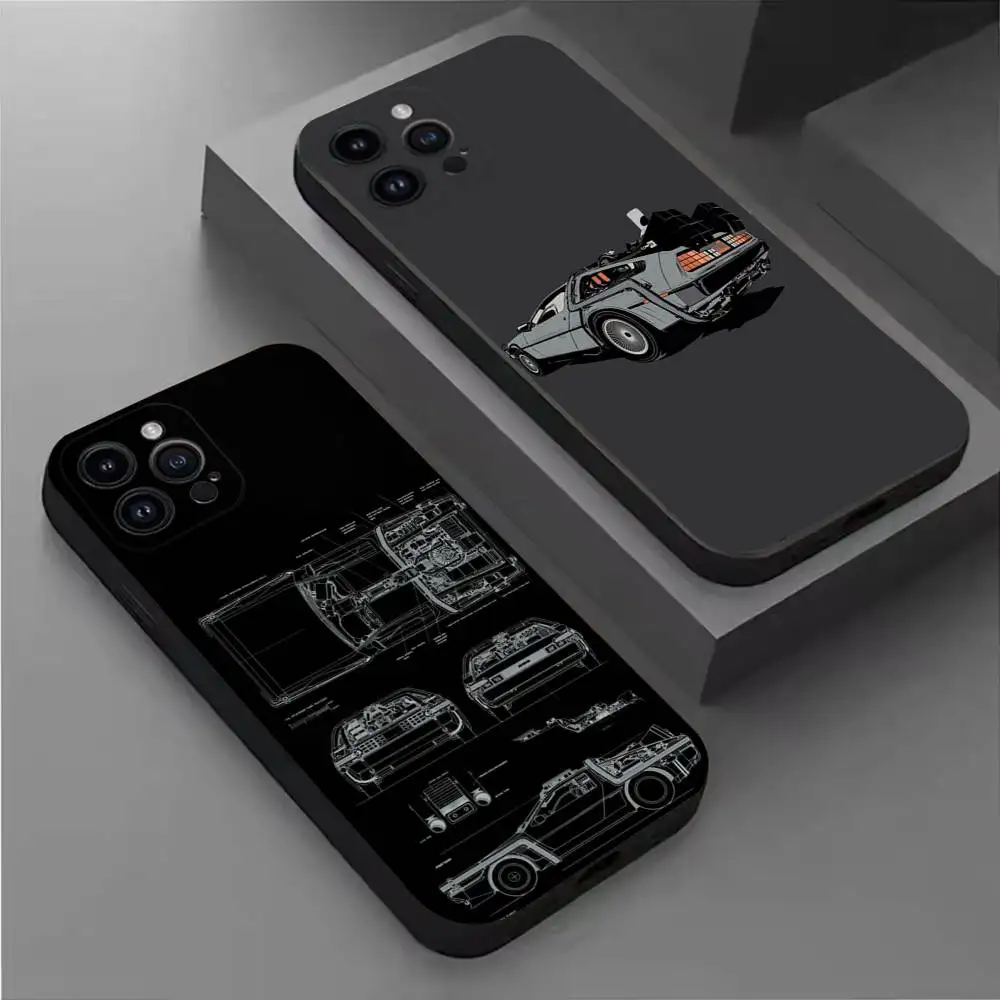 

B-Back To The F-Future Car Phone Case For iPhone 17,16,15,14,13,12,11,Pro,Max,Plus,E,SE4,Air,Mini Black Soft Cover