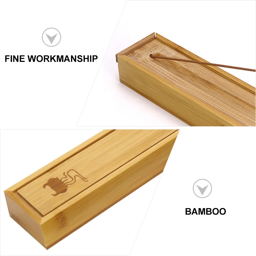 Chic Incense Bamboo Box Holder Incenses Stick Burner Aromatherapy Creative Case