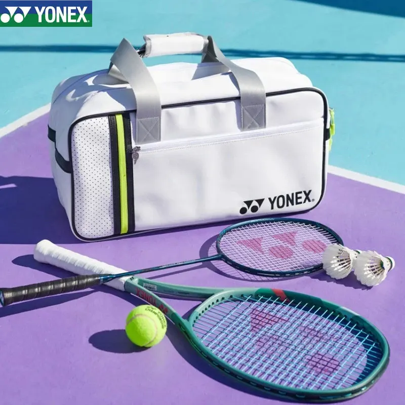 YONEX tas raket bulutangkis pria wanita, tas raket Badminton kualitas tinggi tahan lama dan kapasitas besar dapat menampung 2-3 raket tenis