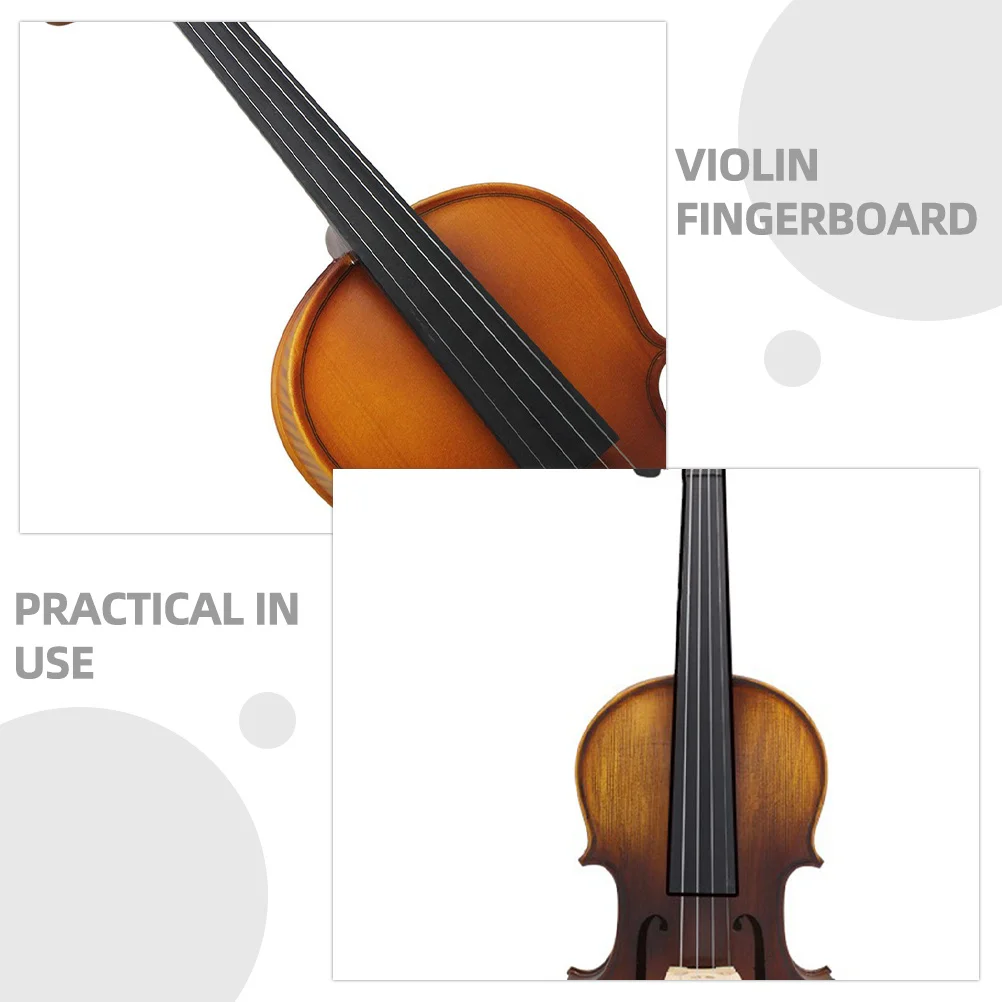 

Ebony Violin Fingerboard Smooth Durable Replacement For 1/4 Violin Wooden Fretboard Upgrade Part Accessory