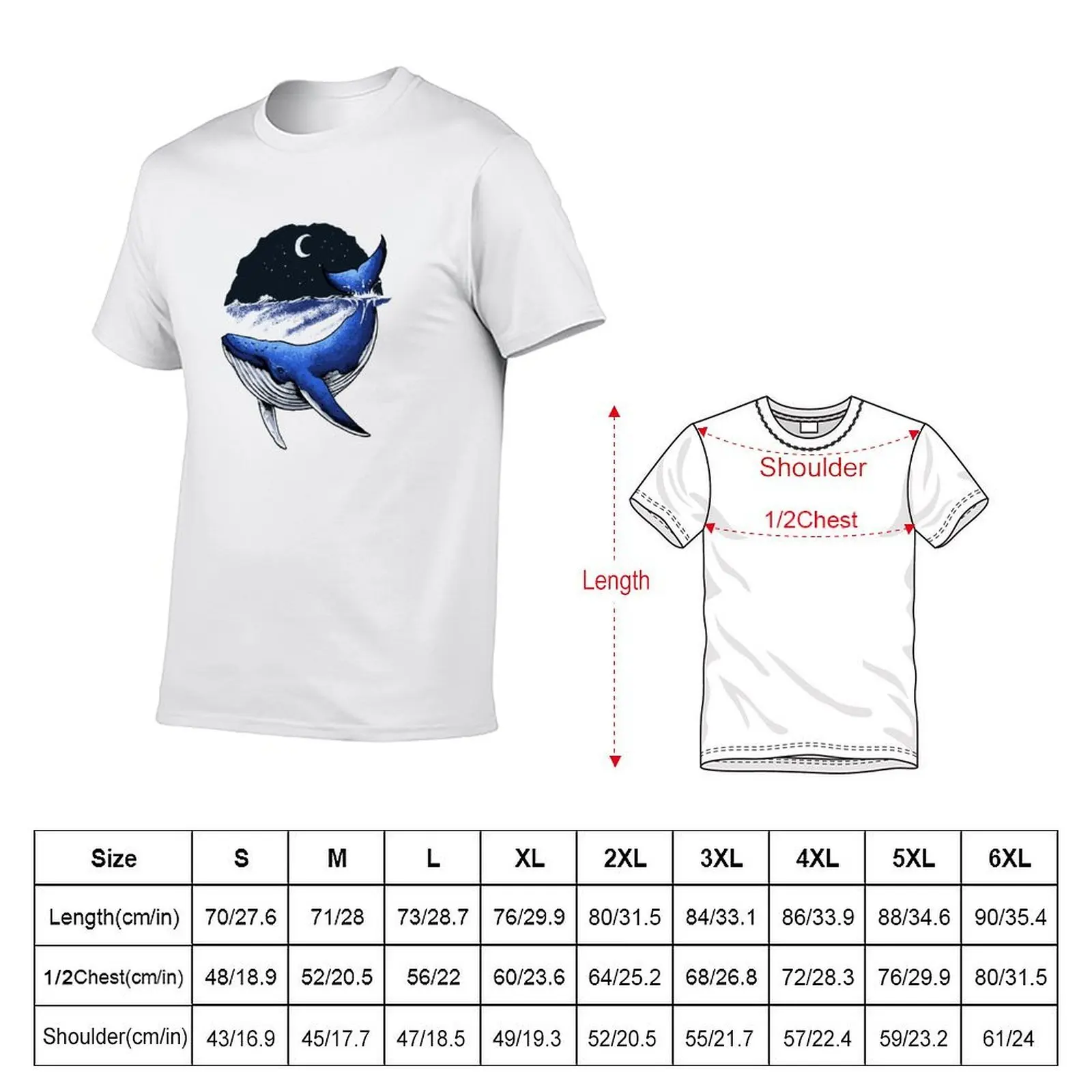 Blue Whale T-Shirt funny t shirts man funny t shirts cotton T-Shirt