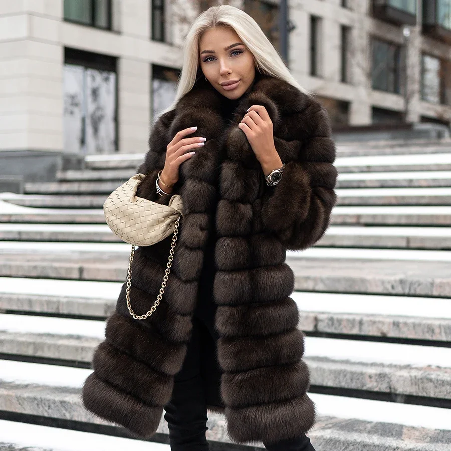 

Fur Coat Women Winter Coat Long Natural Fox Fur Jacket 2024 High Quality Luxury Fashion Real Fur Jackets