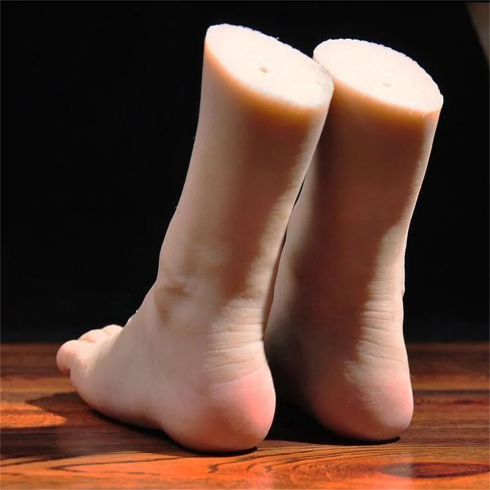 Real Silicone Foot Mannequin for Male, Blood Vine, Photography, Silk Stockings, Jewelry Model, Soft Doll, TPE Silica Gel, F013