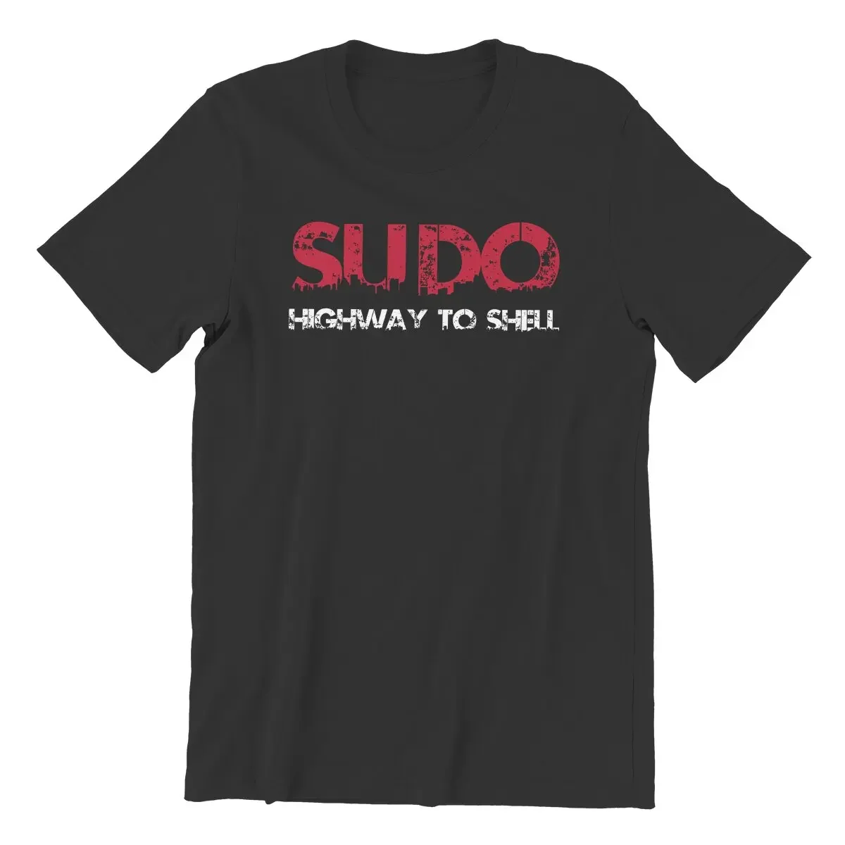 Sudo rm rf Highway to Shell Funny linux command open source Funny penguin coding T Shirts Men's Cotton Tees  Tops Classic