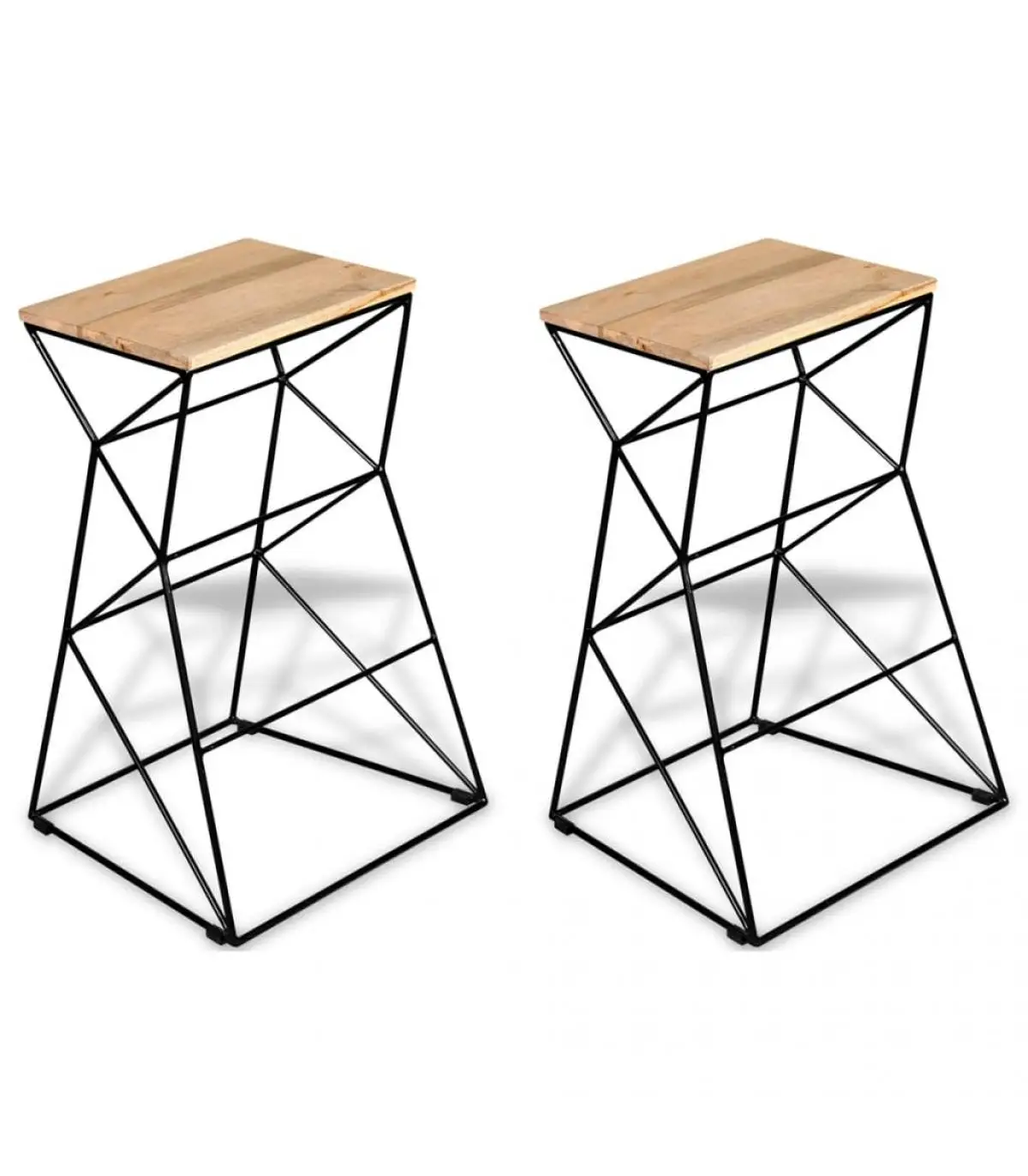 Kitchen stools kitchen stools 2 units solid wood mango