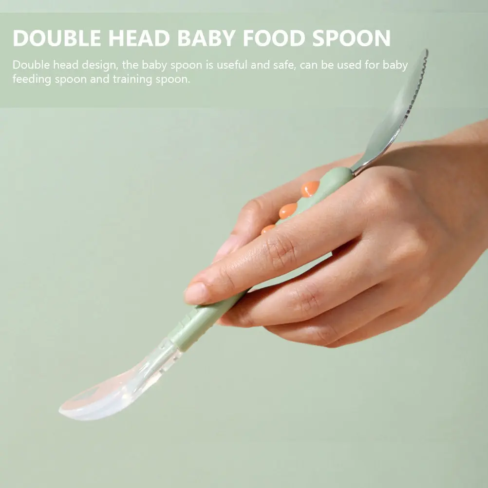 

Double Head Baby Silicone Fruit Puree Spoon Infant Feeding Spoon Safe Soft Baby Food Feeding Supplies Grapefruit Spoons