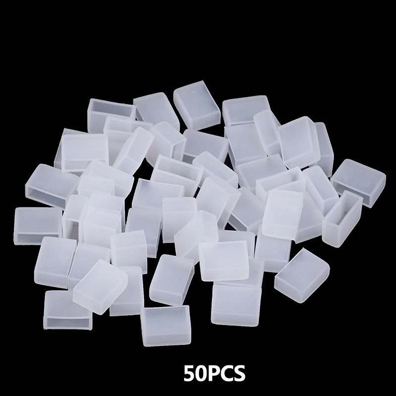 50pcs Neon Strip 6*12MM End Cap LED Silicone Connector Waterproof LED Strip Neon Light Accessories 2 Specifications