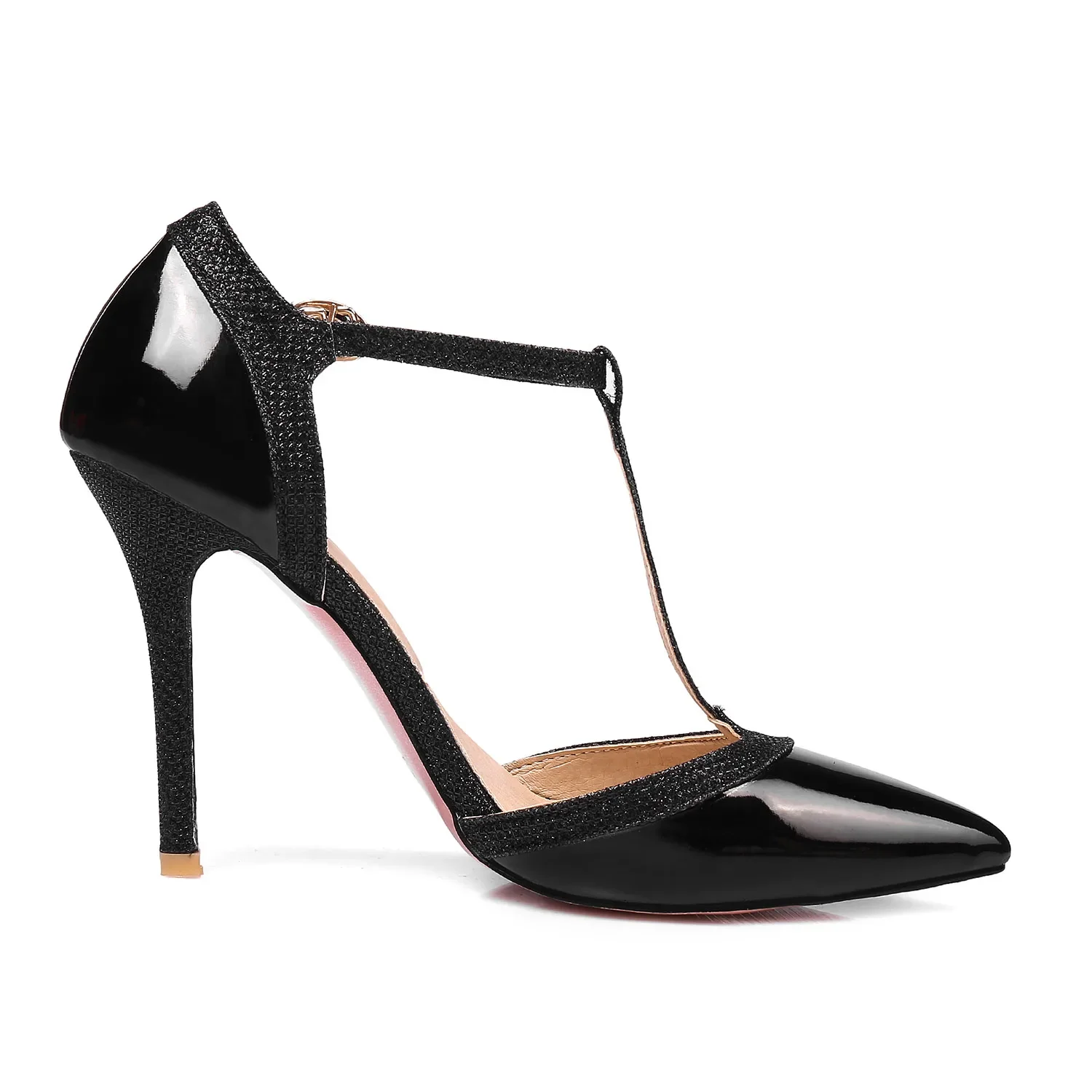 Brand New Sexy Silver Apricot Black Women Glossy Sandals Super High Heels Lady Party Shoes Plus Big Small Size 31 45 47 view 4