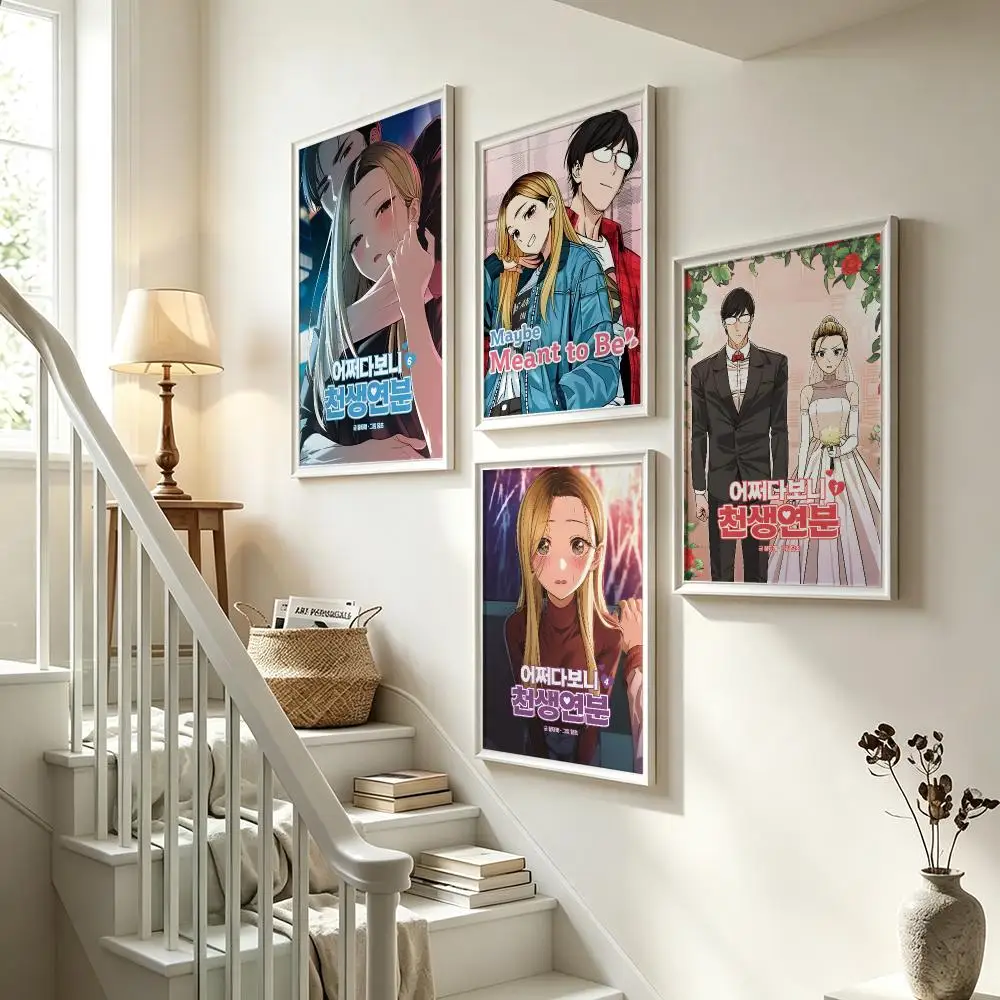 comic Maybe Meant to Be Poster Poster HD Waterproof Self-adhesive Art Print Wall Decor for Bedroom Living Room Gift