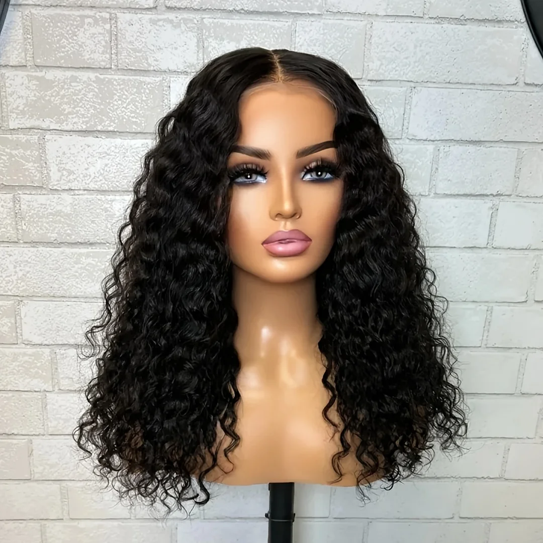 

Soft 26 Inch Long Black Kinky Curly Glueless Lace Front Wig For Women With Baby Hair Synthetic Preplucked Glueless Daily