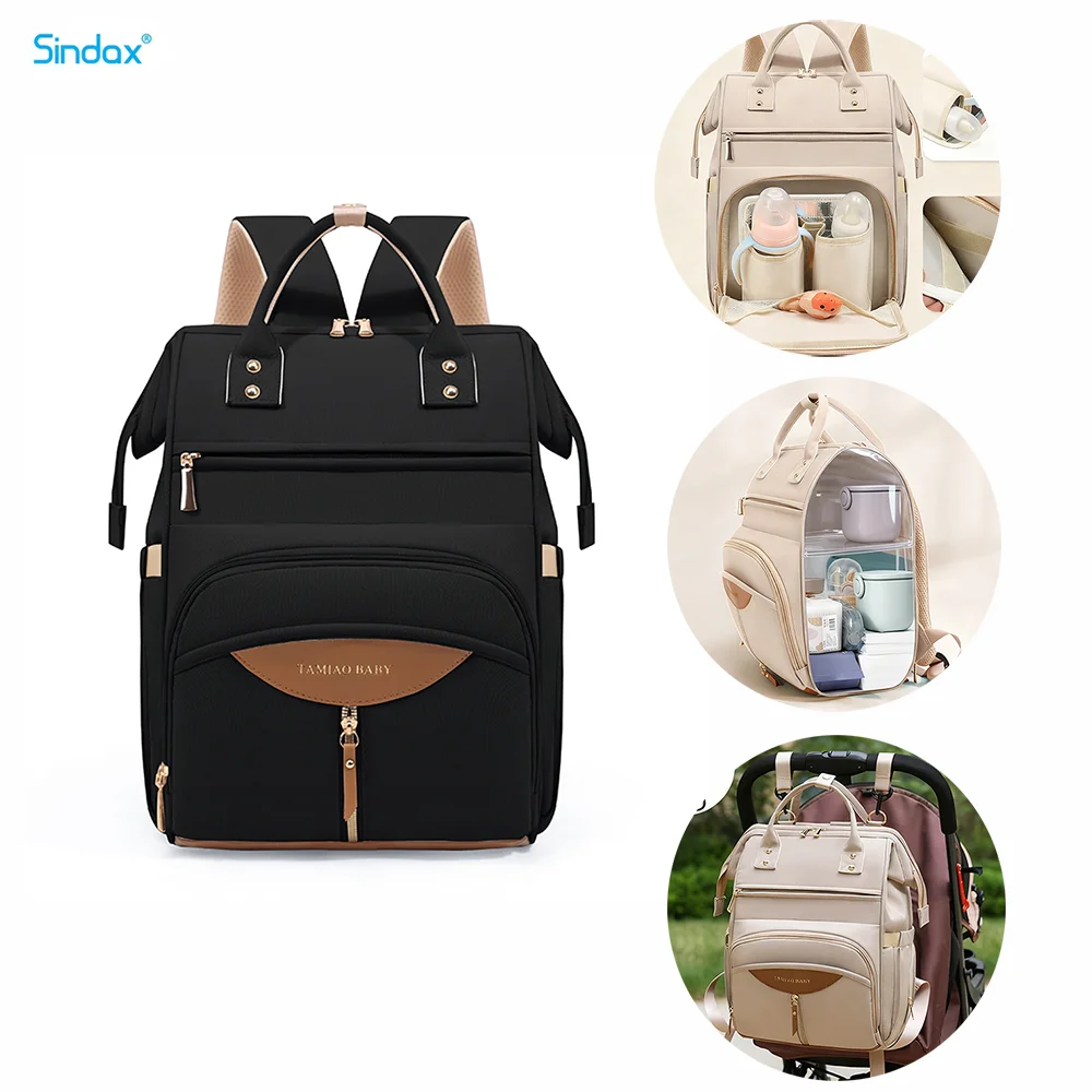 

Fashionable Premium Mommy Diaper Backpack Large Capacity Independent Milk Storage Waterproof Stroller Hanging Outdoor Portable