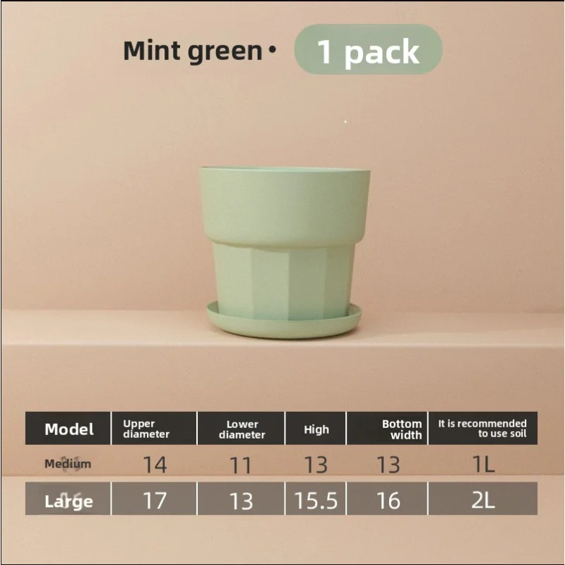 Thickened Shatterproof Plastic Resin Flower Pot Nordic Style Desktop Green Radish Succulent Special Small Mini Potted Plant Cont view 5