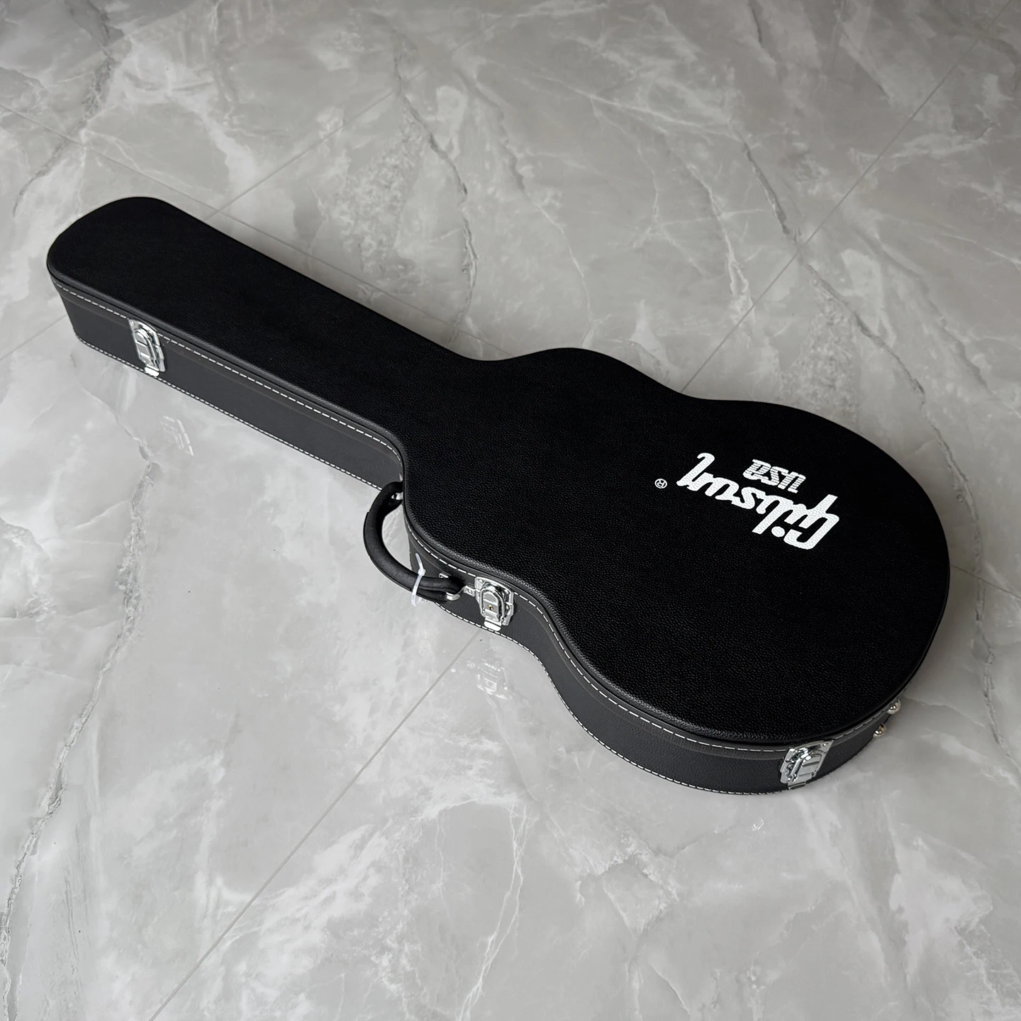 High quality guitar case for ES335 jazz electric guitar,black hard  wood case with red lining,shipping quickly