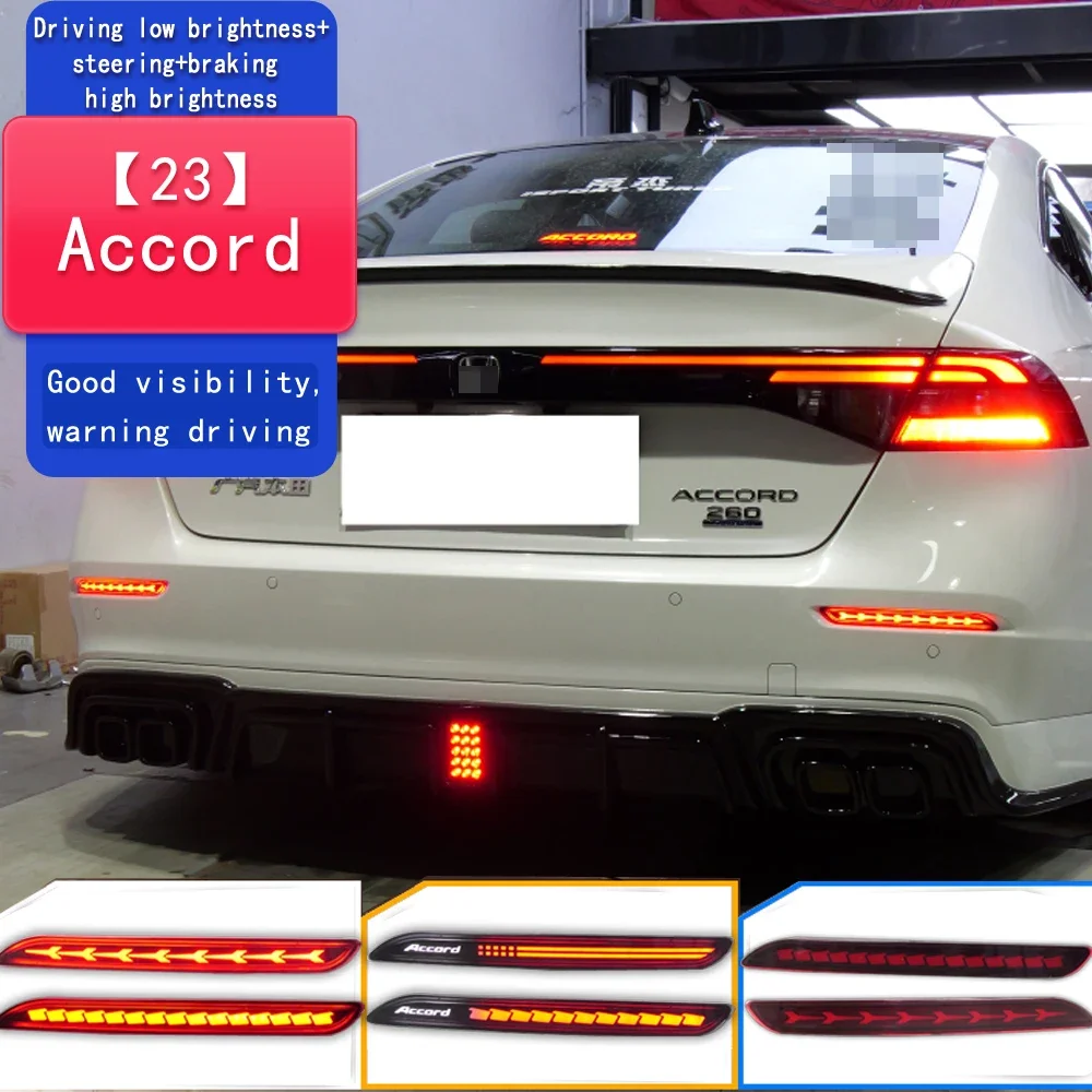 For Honda Accord 2023 2024 LED Rear Bumper Reflector Light Auto Brake Warning Lamp Waterproof Multi-function Car Accessories