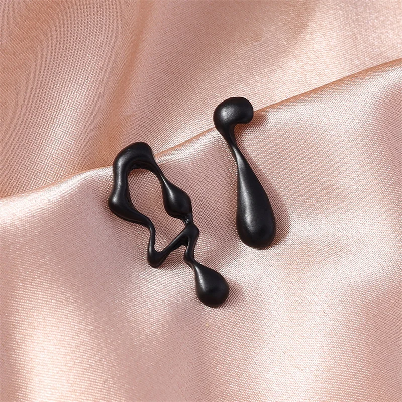 Aihua Minimalistischen Unregelmäßige Hohl Geometrie Metall Stud Ohrringe Punk Aussage Gold Farbe Ohrring Frauen Ohr Schmuck – Detail 14