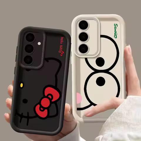S24FE Phone Case For Samsung Galaxy A35 A54 A55 S24 S23 S21 S22 FE S25 Ultra Plus Shockproof Cover Sanrio Hello Kitty Keroppi