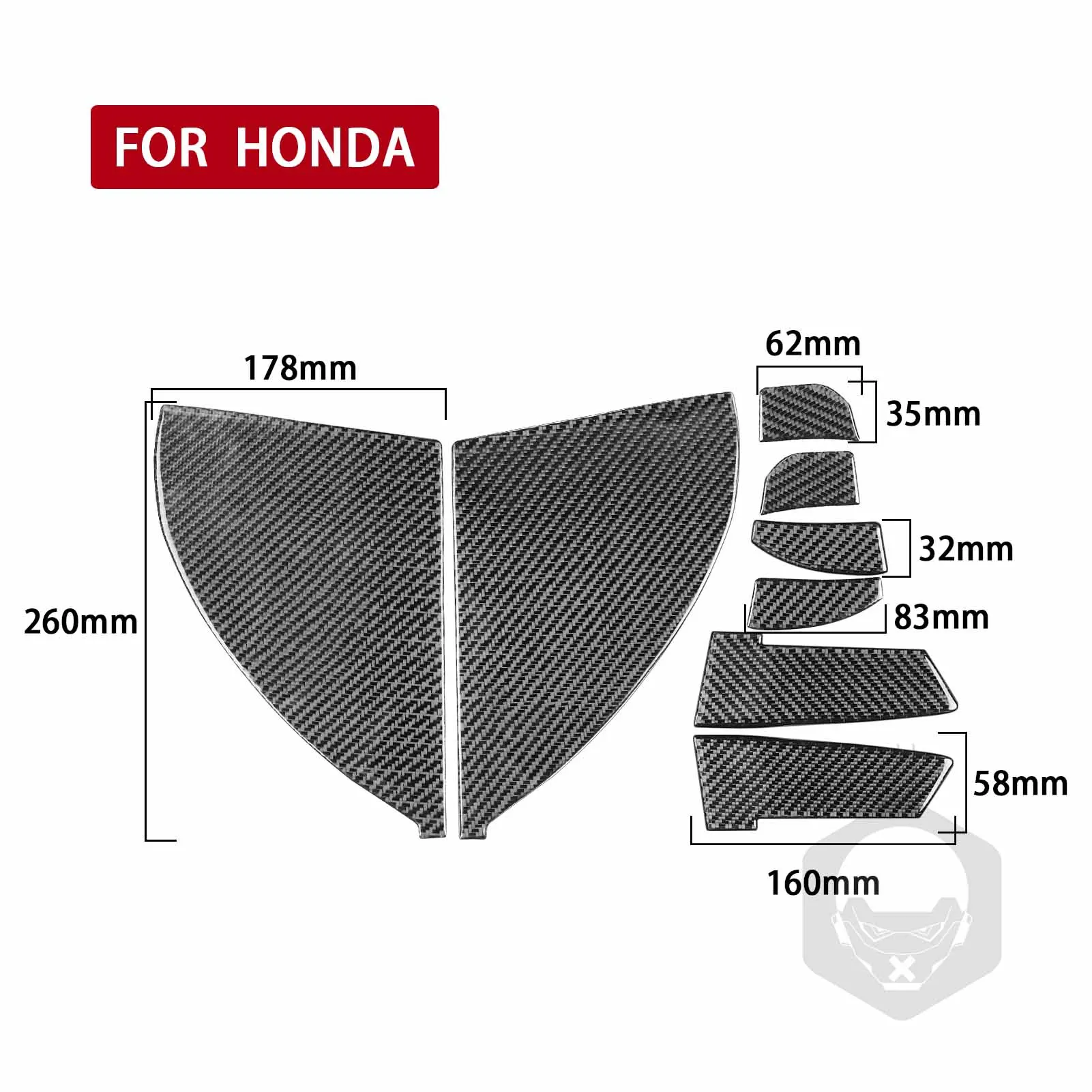 Real Carbon Fiber Car Accessories Dashboard Sides Decorative Cover Soft Sticker For Honda Accord 10th Gen 2018 2019 2020 2021 view 5