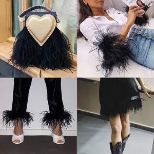 1m 5m 10m 8-10 cm schwarzer weißer Strauß Pena APARA Multicolor Tape-Feder zum Nähen von Strafen Handwerk 6 Hauptverkäufe weiße Wolke - №5