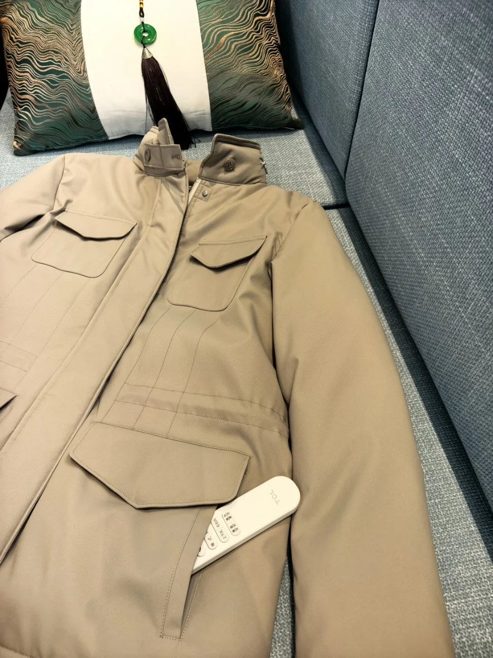 2025 Autumn/Winter New Women'S Stand Collar Waterproof Technical Fabric Hooded Slim Waist Goose Down Coat