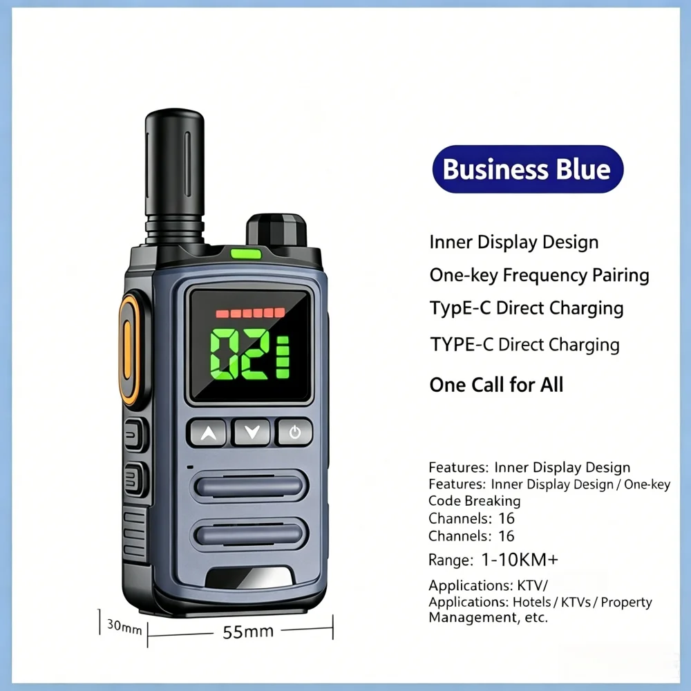 Walkie Talkie UHF 400-470MHz PMR446 16 Channels Long Range Handheld Two Way Radio with LED Flashlight USB Charger for Outdoor