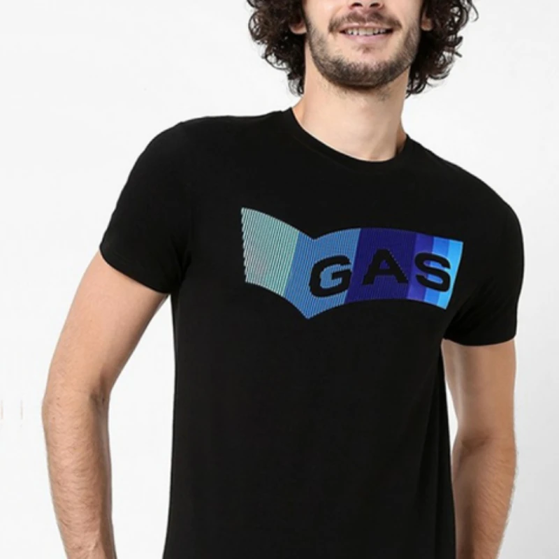 

Летняя футболка GAS JEANS с короткими рукавами, итальянская уличная брендовая футболка Scuba Blue с круглым вырезом, новая футболка из чистого хлопка с короткими рукавами