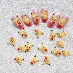 Pokemon Pikachu Cartoon Nail Charms, Acrylique, Décoration 3D, Anime Nail Jewelry for Women, Girls Accessrespiration Supplies, DIY Gift