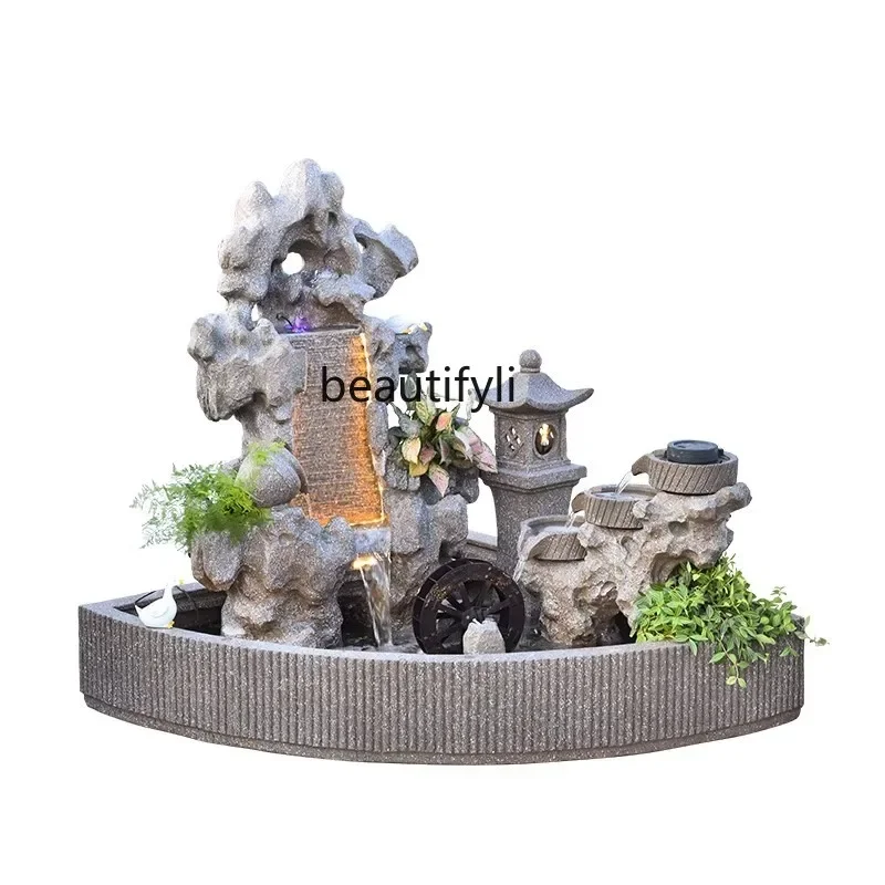 Large Artificial Mountain and Fountain Outdoor Courtyard Garden Fish Pond Landscape Interior Decoration Floor Ornaments