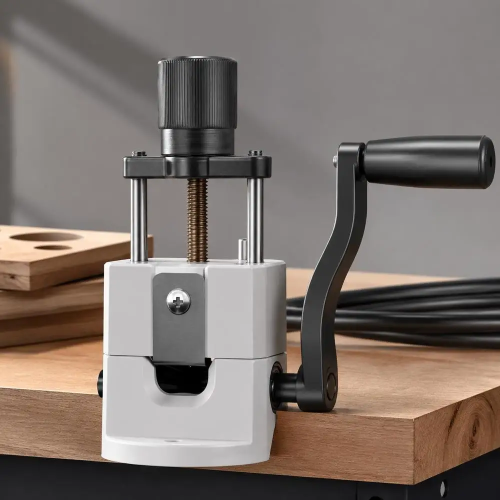 Machine à dénuder les fils manuelle 1,5-25 mm, dénudeur de cuivre à manivelle ou alimenté par perceuse, lames trempées 64Mn 45 #   Rouleaux en acier avec boîtier ABS/PC pour le recyclage des déchets