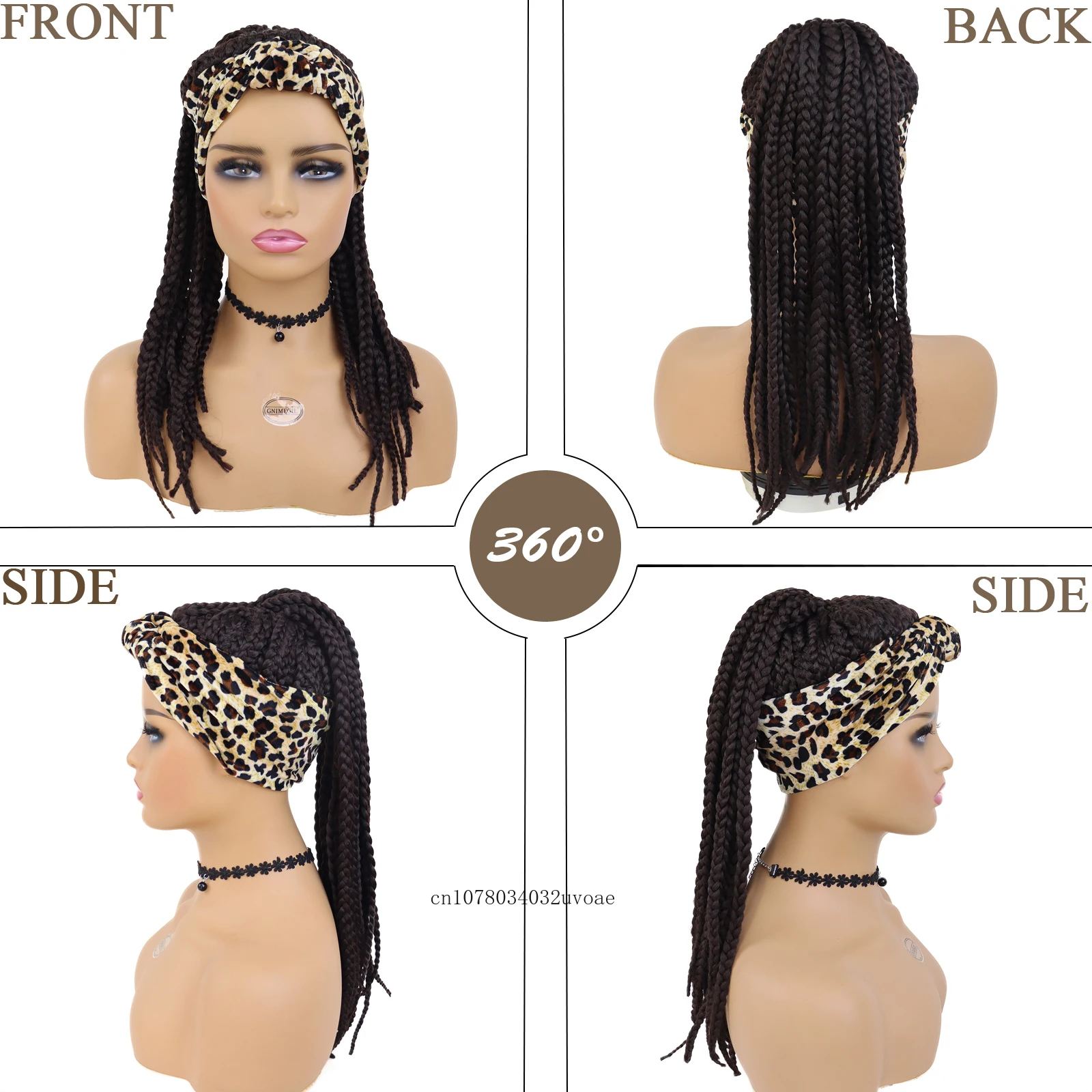 Synthetic Fiber Braided Headband Wigs for Black Women Long Curly Kinky Colly Afro Wig Natural Hair Dreadlock Wigs with Bangs