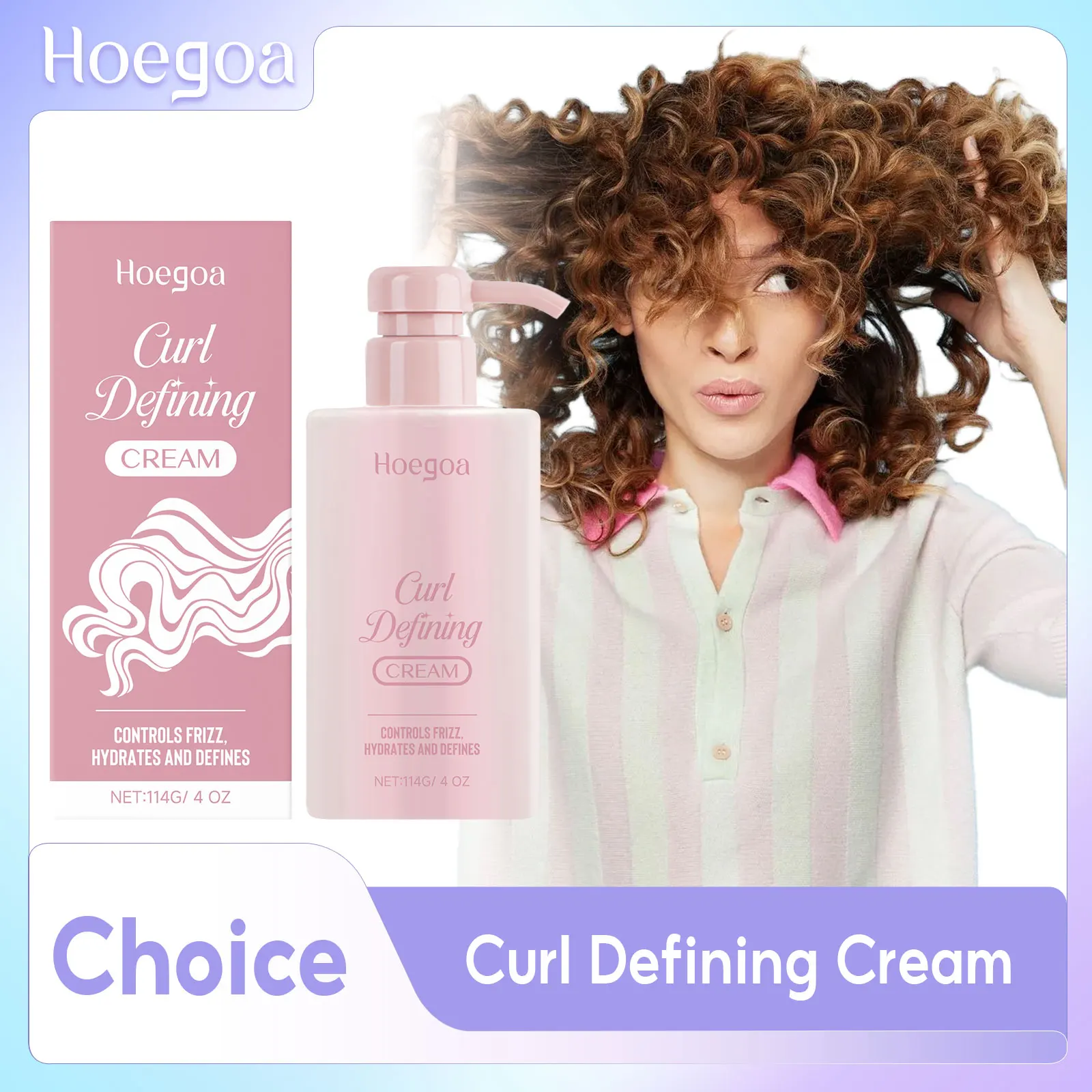 

Curl Defining Cream Control Frizz Moisturizing Smooth Curly Hair Care Products Improve Volume Reduce Broken Hair Styling Lotion