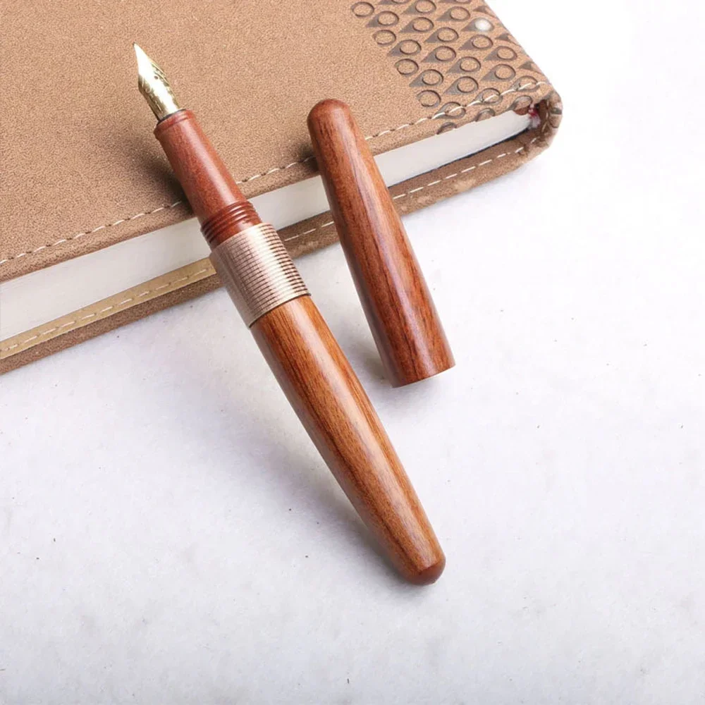 2024 New solid wood Redwood Fountain pen 0.5mm F nib school office supplies business students gift pens writing stationery