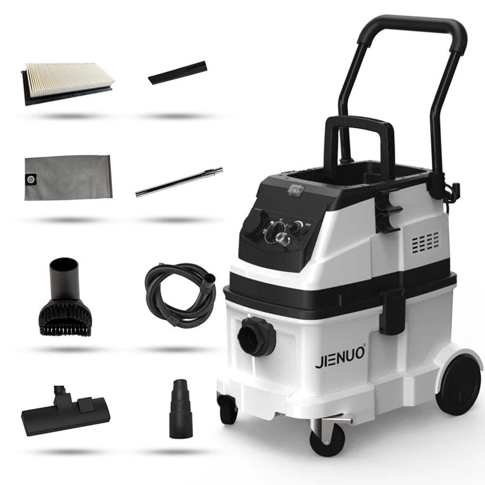 40L Dust Bucket Vacuum Cleaner Automatic Dust Shaker HEPA Dust Collector Class M with Automatic Filter Cleaning and Remote
