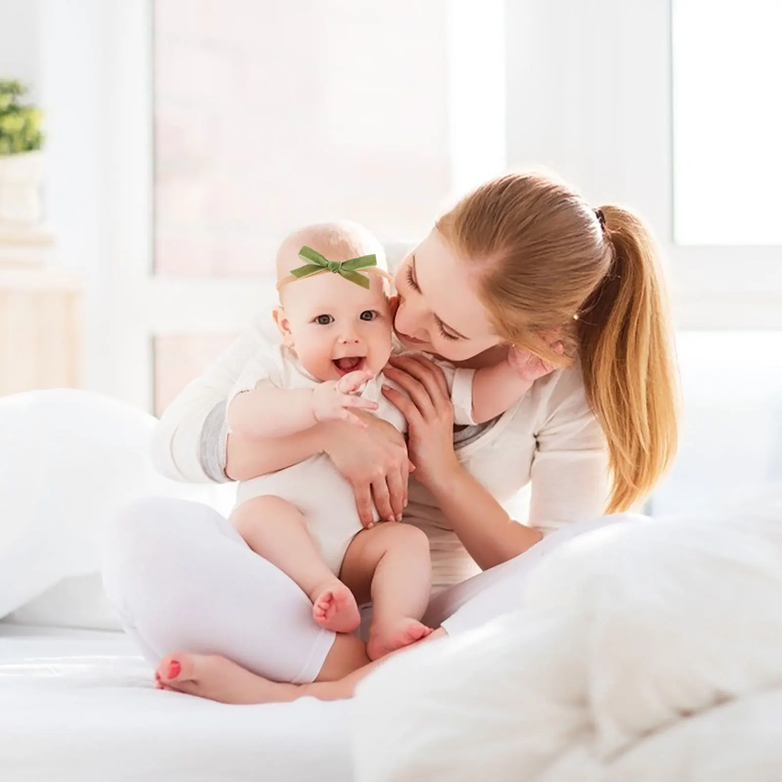 

32pcs Baby Girl Elastic Headbands Bow Hair Accessories For Infant Toddlers Stretchy Newborn Hairbands Headband Decor For Daily